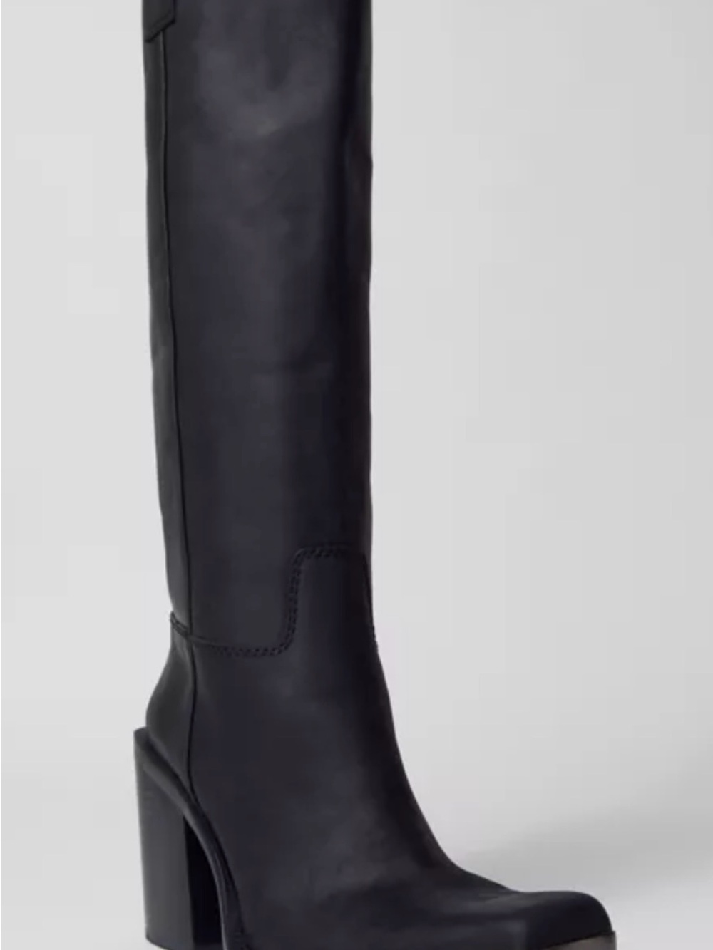 Jeffrey Campbell Verana Black Tall Block-Heel Knee Boot
